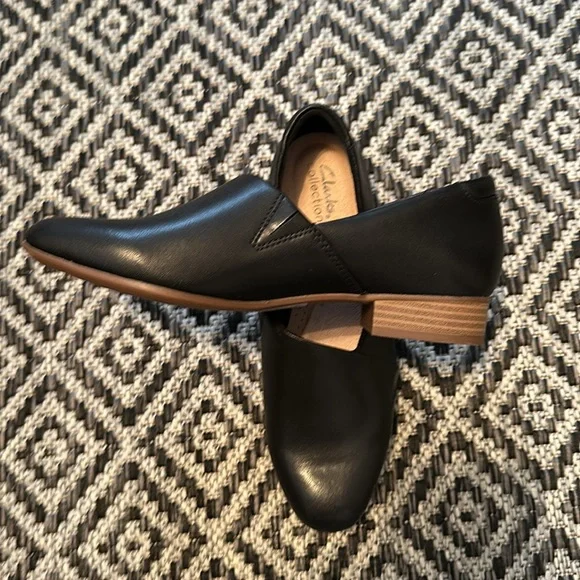 NWOT Clarks Juliet Palm Slip-On Black Leather Shoes 🖤 - Picture 2 of 4